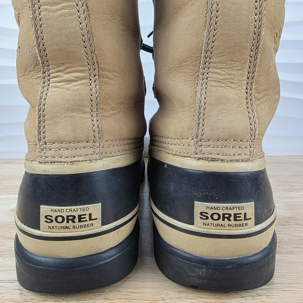 Sorel Caribou Boots Mens Size 10 Buff Tan Waterproof Insulated Winter NM1000-281